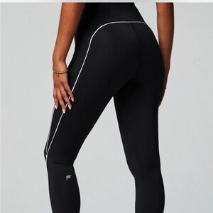Fabletics Black Leggings with White Trim